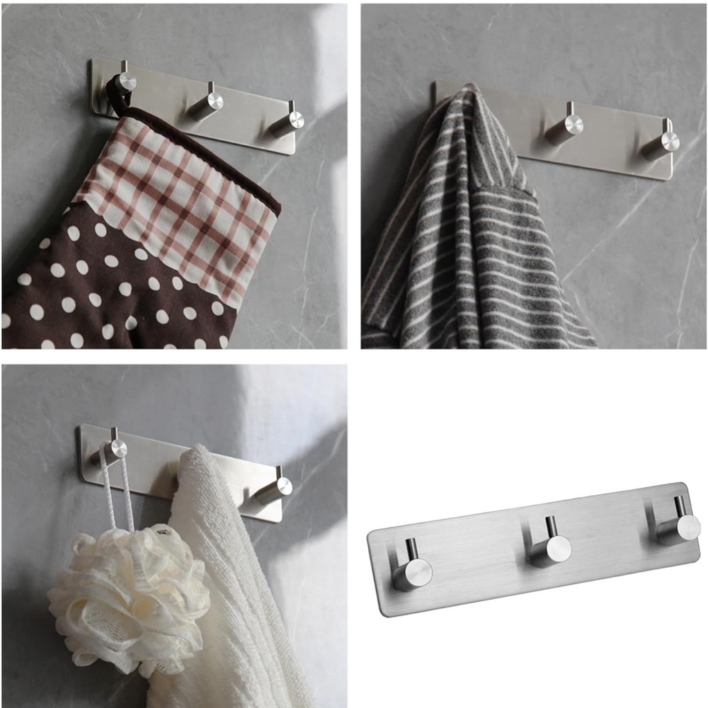 2 Pk Self Adhesive Chrome Hooks NEW